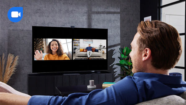 Les TV connectées compatibles Google Duo permettent de passer des appels vidéo à l'aide d'une webcam TV connectée : appel vidéo via Google Duo