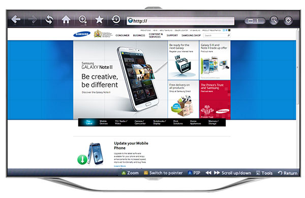 Illustration du navigateur internet intégré à certaines TV connectées Illustration du navigateur internet intégré à certaines TV connectées