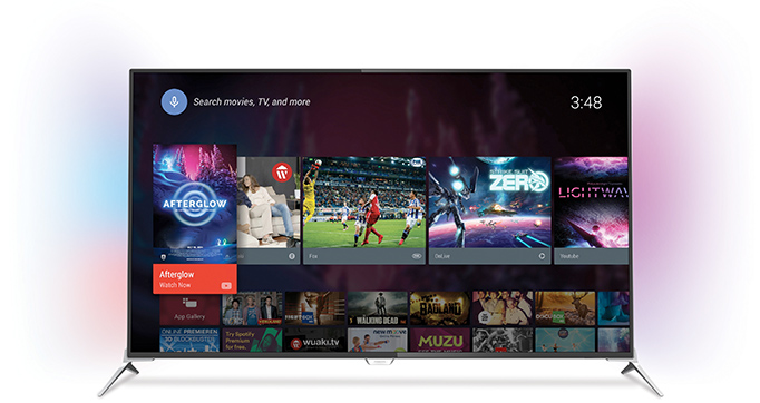 Visuel de l'interface Android présente dans certaines TV connectées Le système Android est déployé dans certaines TV connectées