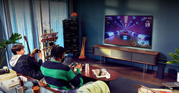 Visuel repr�sentant un jeu vid�o ex�cut� � distance via le service de cloud gaming GeForce Now