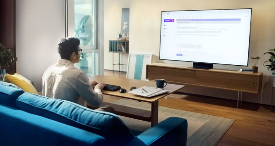 Visuel repr�sentant une cloud TV utilis�e pour travailler