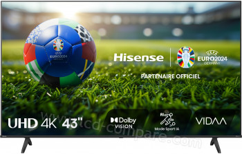 HISENSE 43A6N - 108 cm - A partir de : 343.99 &euro; chez Arboremedia chez Pixmania