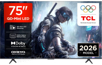 TCL 75T8D - 189 cm - A partir de : 869.04 &euro; chez Amazon