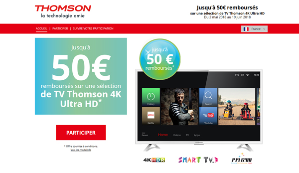 ODR Thomson : D62 Blanc - Jusqu'� 50� rembours�s