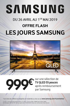 ODR Samsung Avr./Mai 2019 : Les jours Samsung jusqu'à 300€ remboursés