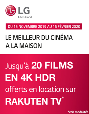 Bon Plan LG Nov./F�v. 2020  : Le meilleur du cin�ma � la maison