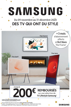 ODR Samsung Nov./D�c. 2020 : Des TV qui ont du style