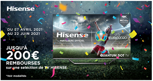 ODR Hisense Avr./Juin 2021 : E-ODR TV - Jusqu'� 200� rembours�s