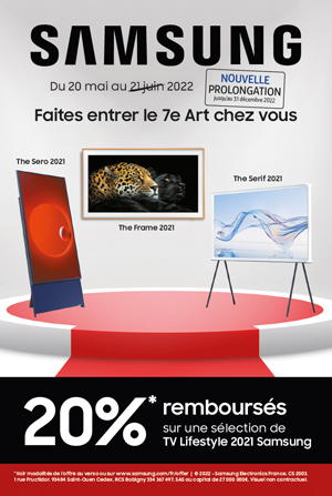 ODR Samsung Mai/D�c. 2022 : Faites entrer le 7e Art chez vous (Offre Prolong�e)